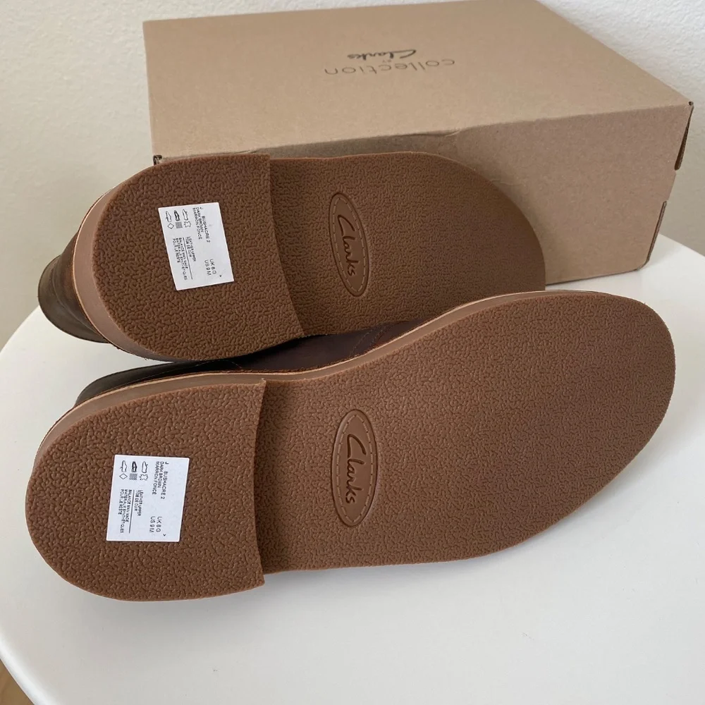 New in the Box Clarks Men's Bushacre 2 Dark Brown Leather Boots Size US 9